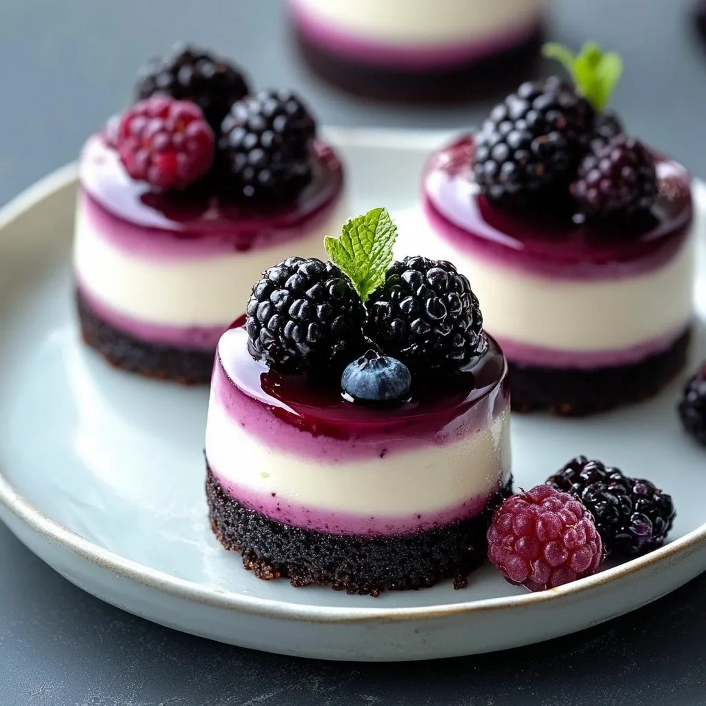 Mini Blackberry Mousse Cakes