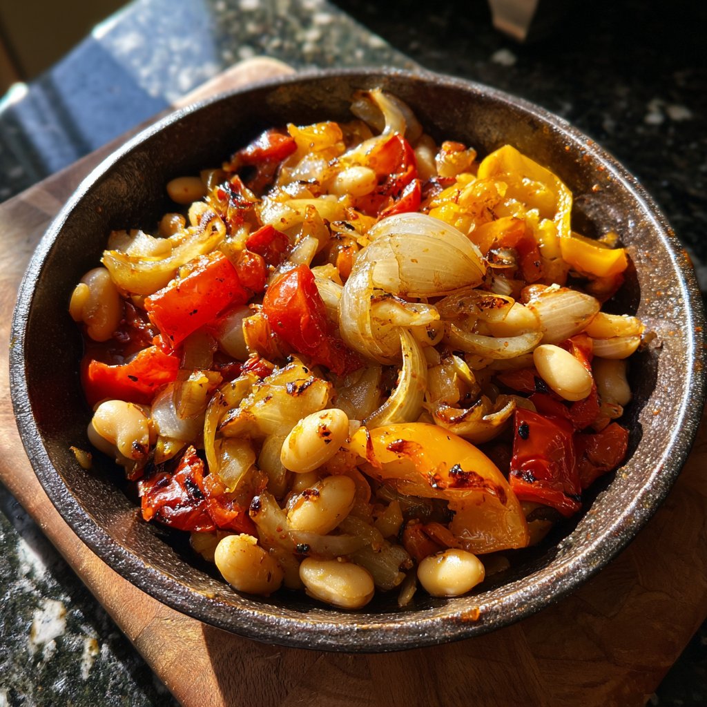 Roasted Veggie White Bean Skillet