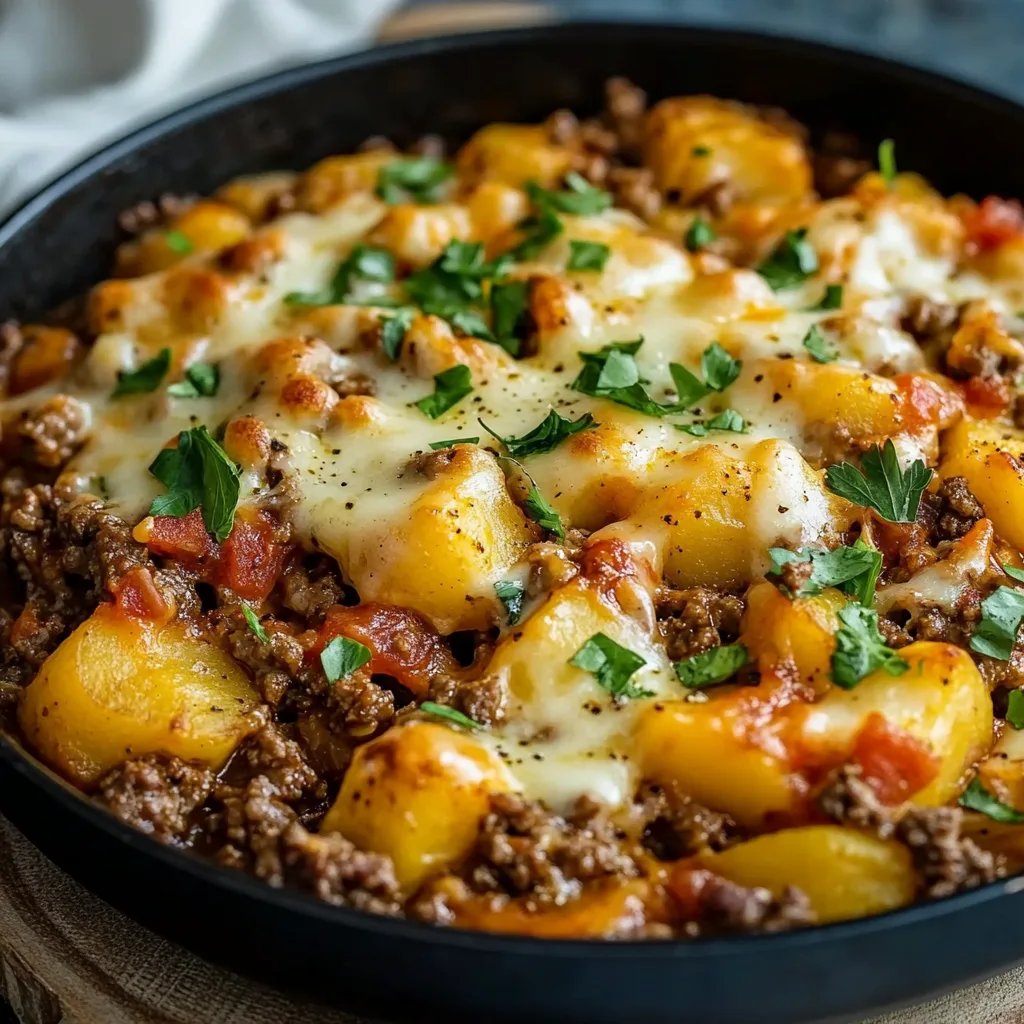 Cheesy Ground Beef & Potato Casserole (One-Pan Dinner!)