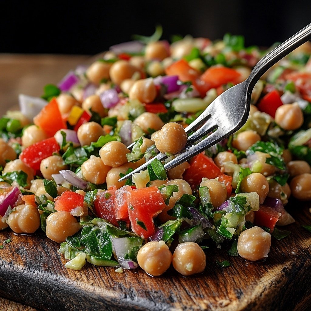 Healthy Mediterranean Chickpea Salad Lunch