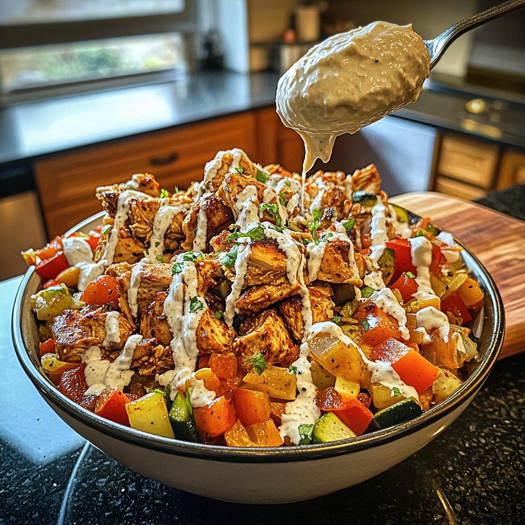 Spicy Crockpot Chicken Shawarma Bowls