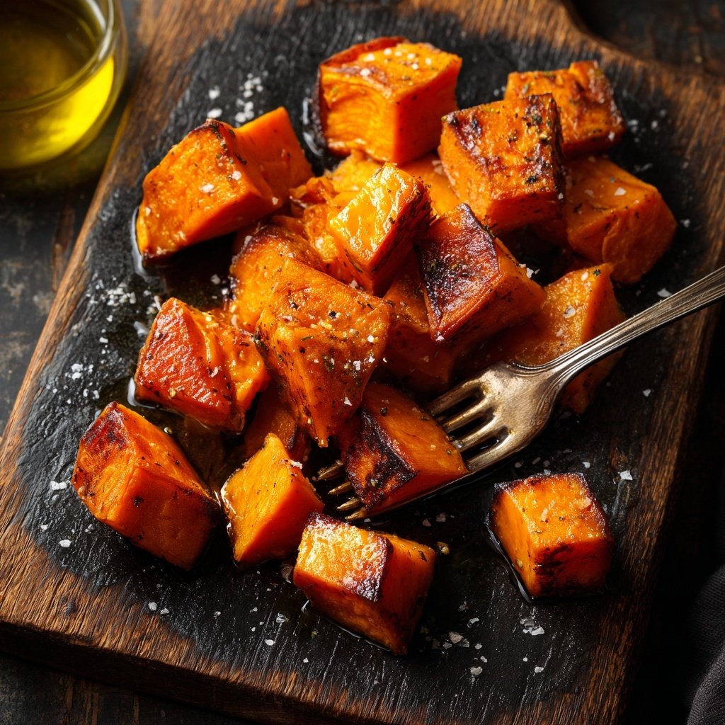 Roasted Sweet Potato Cubes