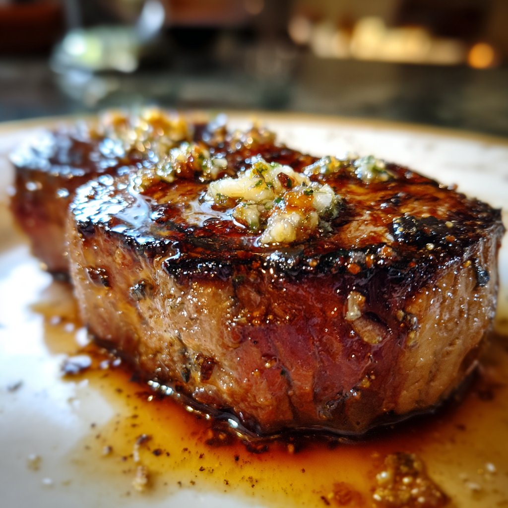 Filet Steak with Red Wine Butter
