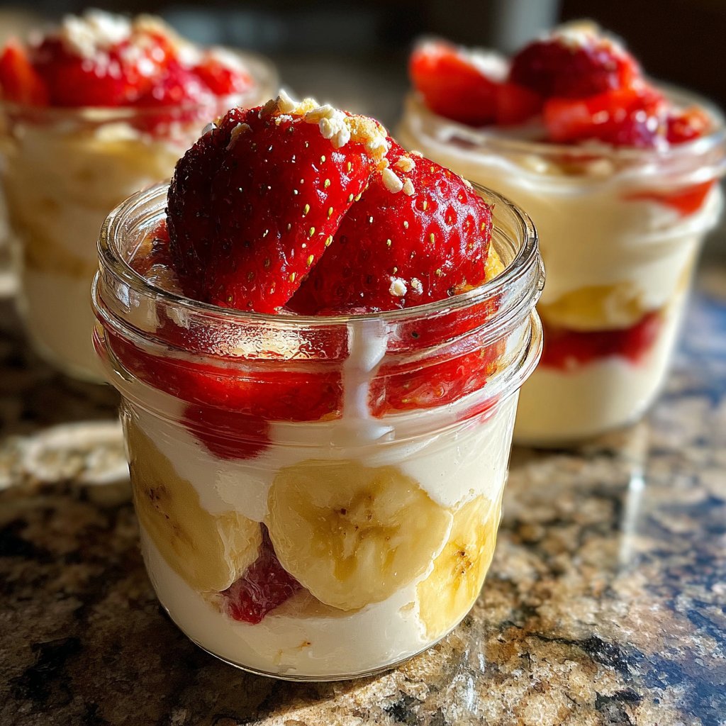 Strawberry Banana Yogurt Jars