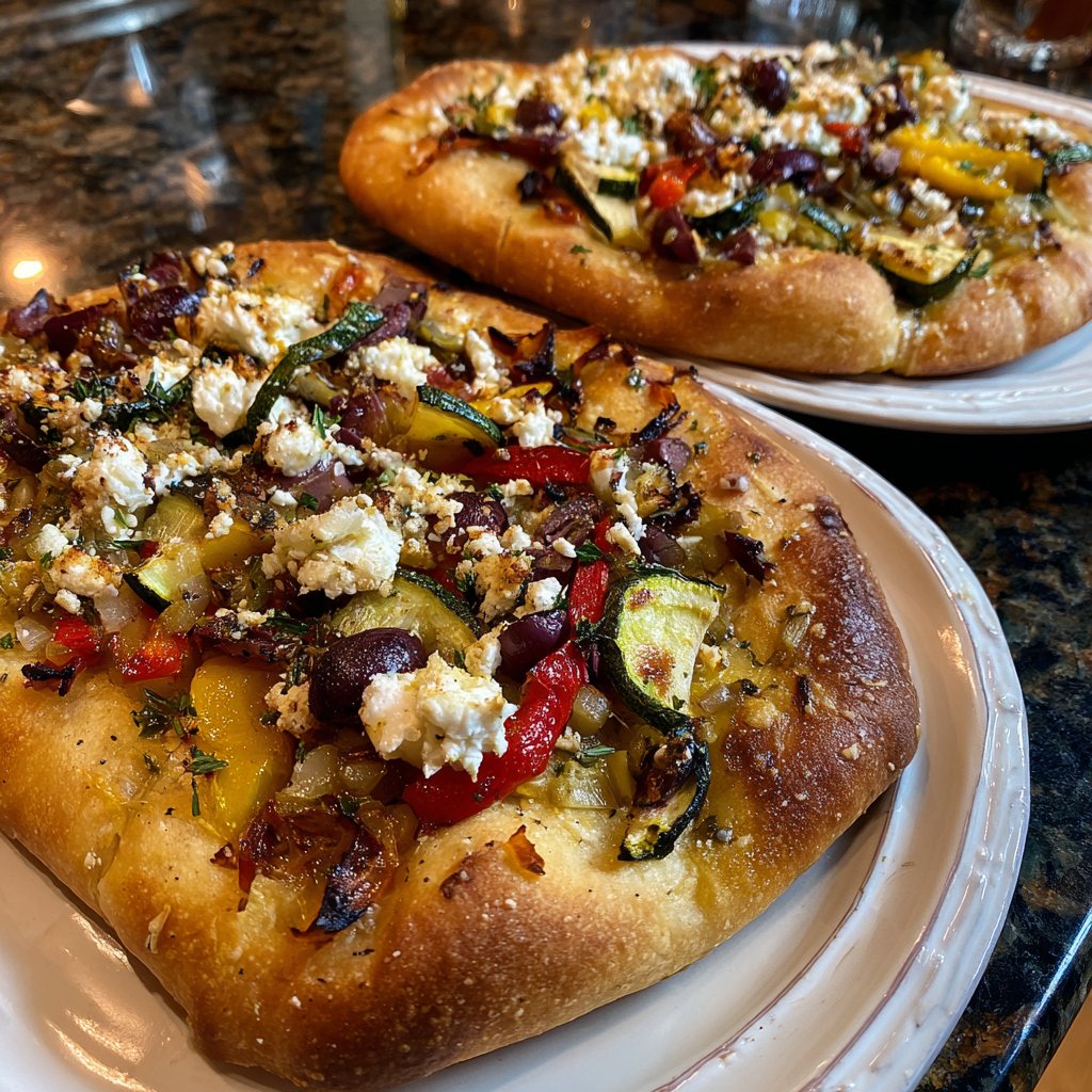 Baked Mediterranean Veggie Flatbread