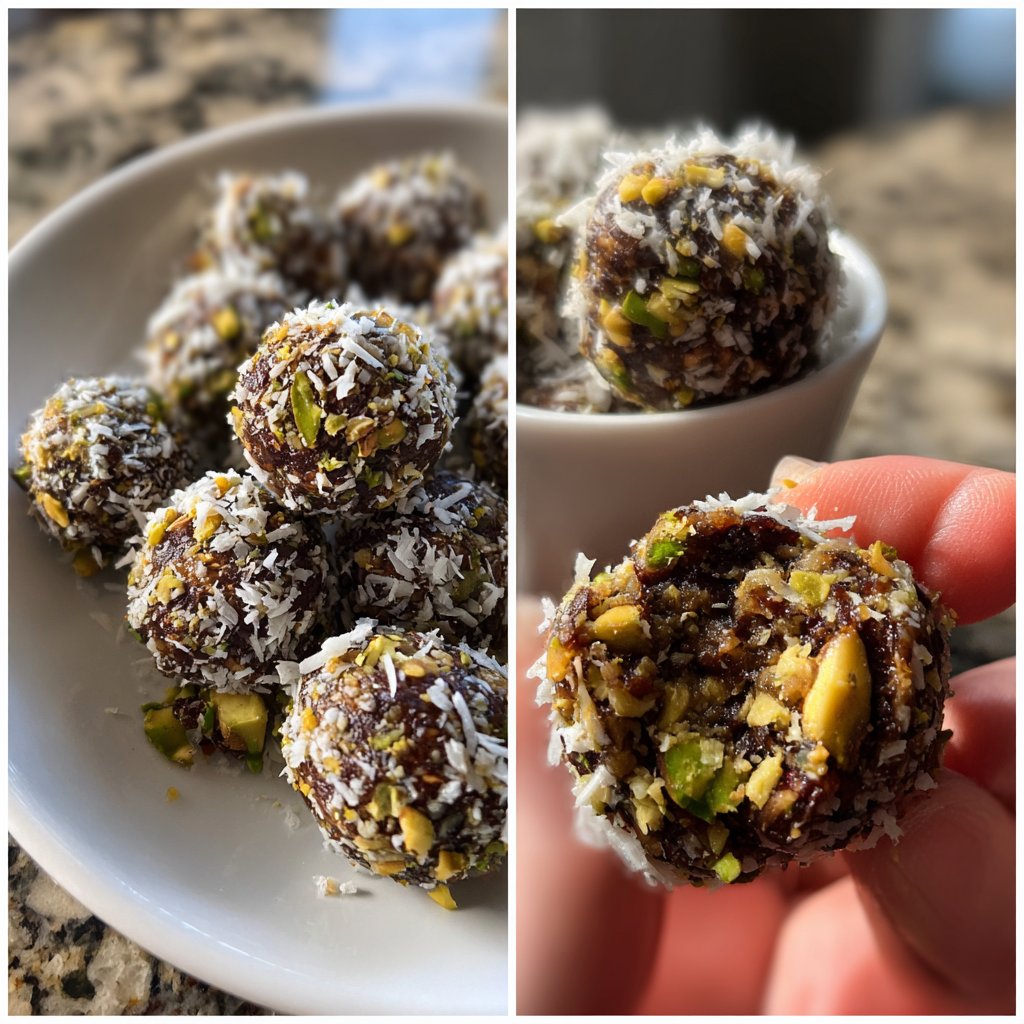 Chocolate Pistachio Coconut Bites