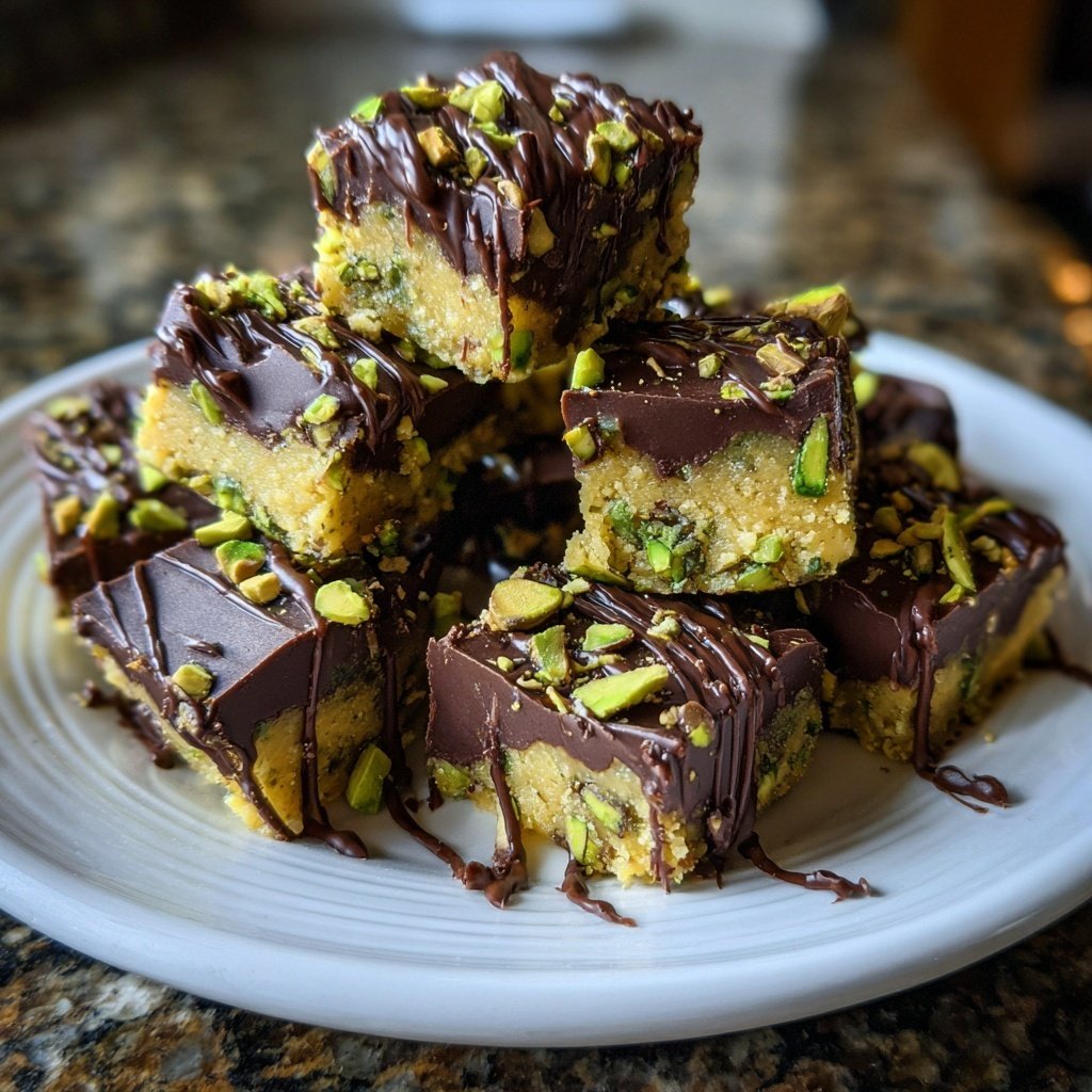 Chocolate Pistachio Fudge Bites
