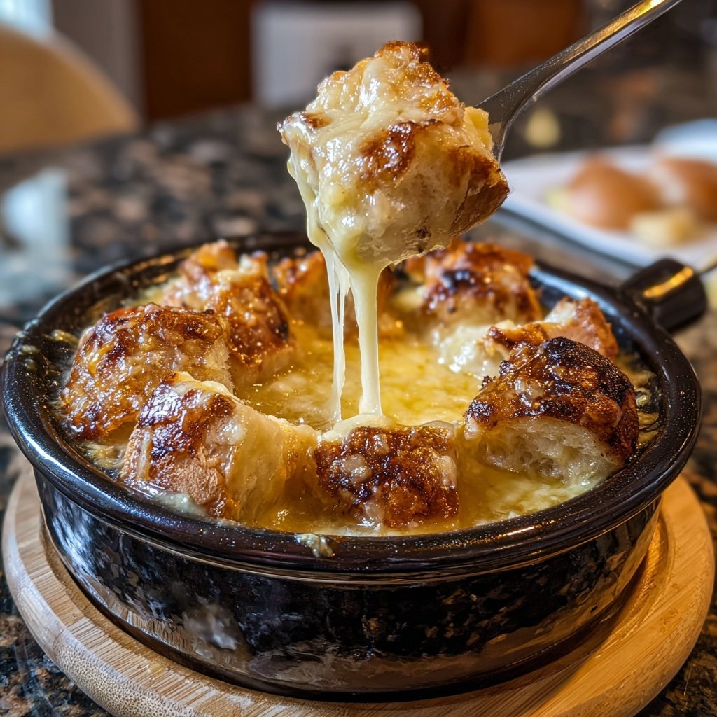 Fondue with Swiss Cheese and Garlic
