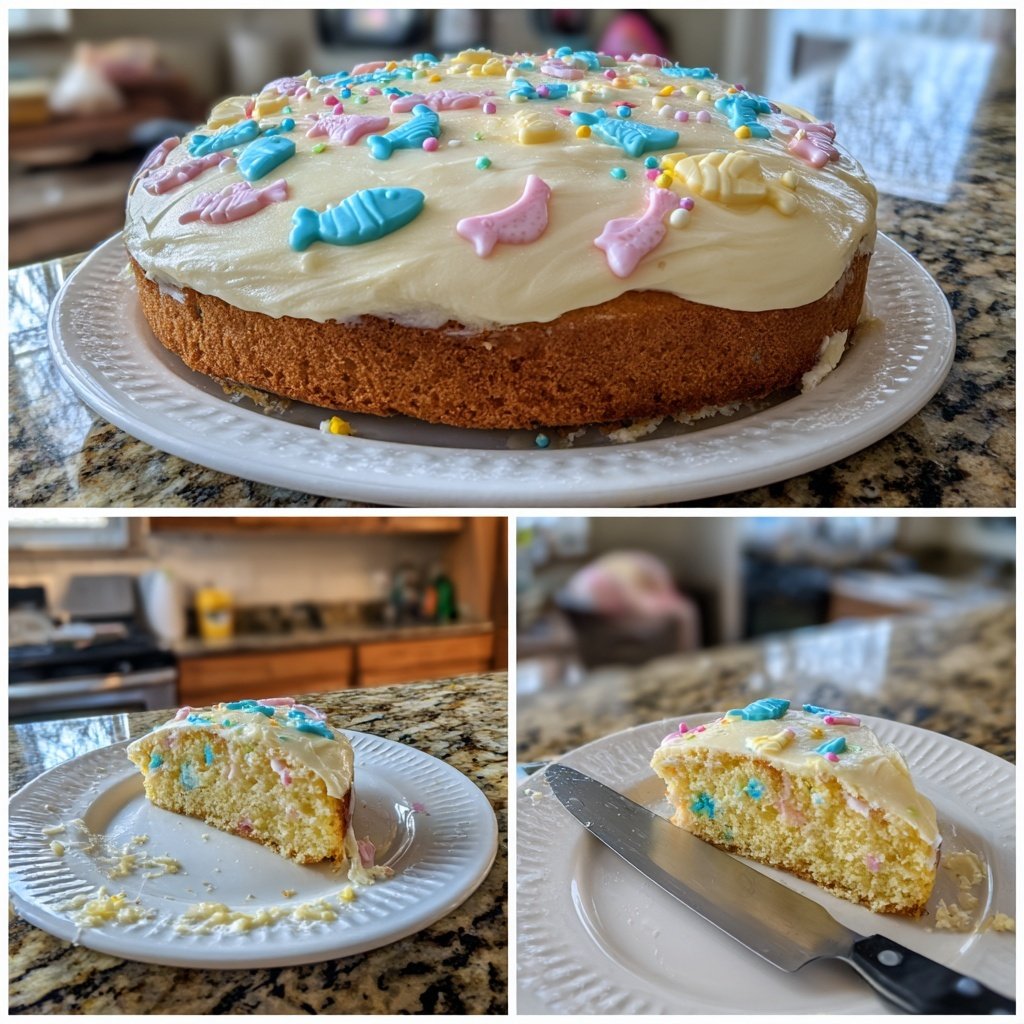 Simple Pisces Sheet Cake