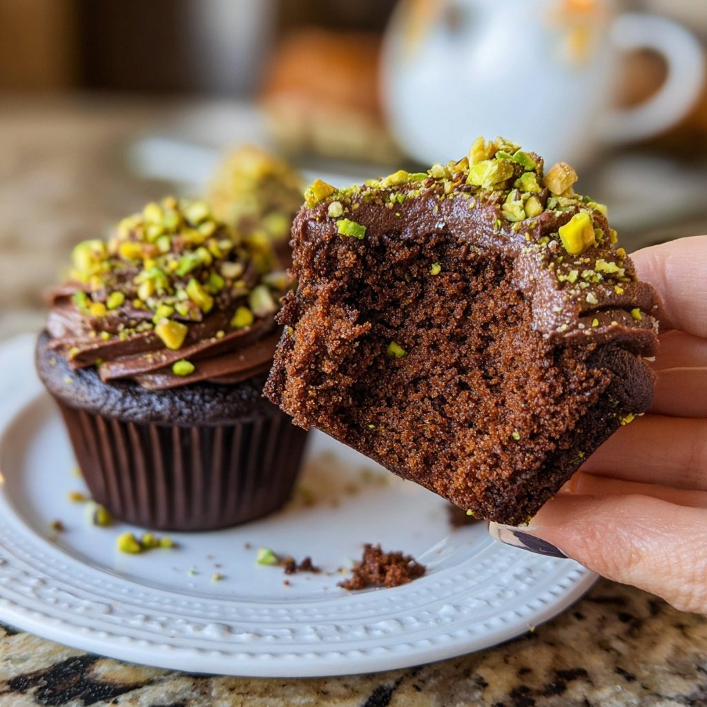 Chocolate Pistachio Cupcakes